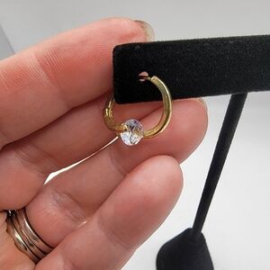New Faux Diamond Hoop Earrings